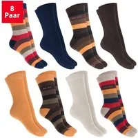 celodoro Basicsocken Damen Socken (8 Paar) mit Ringel-/Blockstreifen & Komfortbund