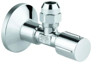 Grohe Eckventil 22039 1/2x3/8'' Rosette Metallgr. selbstd. Quetschv. 10mm chrom, 22039000 22039000