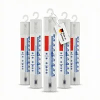 Lantelme Kühlschrankthermometer Analog mit Haken Gefrierschrankthermometer Kühlschrank Thermometer, 5-tlg., Made in Germany, Stückzahl Wählbar, mit Haken zum aufhängen, + - 40°C