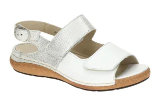 Waldl?ufer 681003 K-HELIETT Damen Sandale wei?/silber Glitzerfu?bett