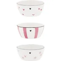 Bastion Collections Geschirr-Set Schälchen 3er-Set - ROSE - weiß