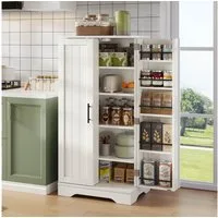 Ulife Stauraumschrank mit LED-Sensorlicht, großer 2-türiger Aufbewahrungsschrank, (1-St) mit verstellbaren Regalböden & Türablagen, 120x60x40xcm