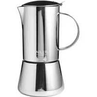 Adler Espressokocher, Espresso Kaffeemaschine, 350ml, Spülmaschinenfest, Edelstahl, silber