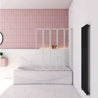 AICA Badewannenaufsatz 3, 4, 5-teilig Faltwand Aufsatz Duschwand Badewanne Duschabtrennung, Einscheibensicherheitsglas,Sicherheitsglas, (5 tlg), mit Antikalk- Versiegelung, Badewanneninstallation