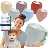 Mallie Lätzchen Musselin Lätzchen Baby im 6er oder 8er Set, (Als Bibs, Dreieckstuch Baby, Baby Lätzchen -, 6-St., Musselin Halstuch Baby, Musselintücher Baby und Babylätzchen), Sabberlätzchen Baby Halstücher Baby