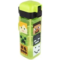 Minecraft Trinkflasche eckig 550 ml Wasserflasche mit Sicherheitsverschluss und Auslaufschutz
