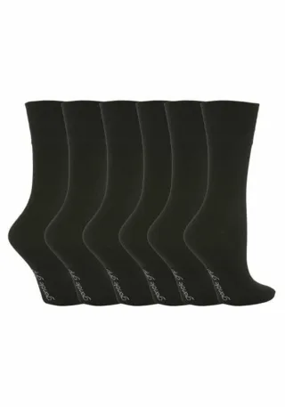 Gentle Grip - 6 Paar Damen Gentle Grip nicht elastische Socken - GG67 Schwarz