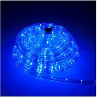 Trade-Shop LED-Lichterschlauch Komplett Set mit Zubehör Lichterkette beleuchtet F3 LED, Blau 5m, Länge des Stromkabels: ca. 40cm / Set mit Endkappe und Montageclips