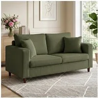HOMCOM 2-Sitzer Sofa, 170 cm Couch mit Breiten Armlehnen, Kord-Optik, Set 1 Teile, Breite Sitzfläche, Cordbezug, Federkern