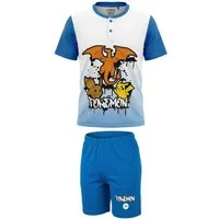 POKÉMON Schlafanzug Pokemon Pikachu Kinder Schlafanzug Pyjama Shirt Shorts 100% Baumwolle, Gr. 116 bis 152