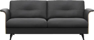 FLEXLUX 2,5-Sitzer "Glow Sofa, Couch, Premium-Sitzkomfort: Kaltschaum & Federkern" Armlehnenblende in geölter Eiche, Fuß schwarz