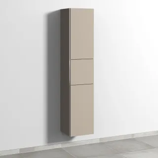 Sanipa 3way Hochschrank mit 2 Türen und 1 Auszug, Sandgrau-Matt BS10367