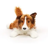 Uni-Toys Kuscheltier Langhaarcollie, liegend - 41 cm - versch. Farben - Plüsch-Hund, Collie, zu 100 % recyceltes Füllmaterial