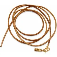 unbespielt Lederband Lederband Hellbraun gefärbt Karabinerverschluss Goldfarben 1 m, Modeschmuck für Damen und Herren