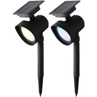 MARELIDA LED Solarleuchte LED Solar Gartenstrahler Gartenspot Farbauswahl/WW 25 Lumen 2St., LED Classic, mehrfarbig / bunt