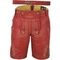 Fuente Leather Wears Trachtenhose Herren Trachtenlederhose kurz mit Gürtel Trachtenhose Ledershorts