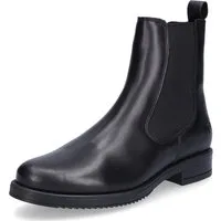 MIDS MARIKA Damen Chelseaboots Glattleder in Schwarz, 15 cm Schaft, Profil-Gummisohle & Textilfutter