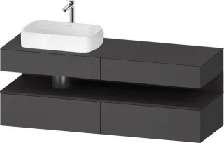Duravit Qatego Konsolenwaschtischunterbau wandhängend Graphit Matt 1600x550x600 mm - QA4777080490010 QA4777080490010