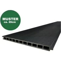 Woodstore24 Zaun Komplettset XXXL Premium coex. WPC Zaun zum einbetonieren anthrazit, (Sichtschutz - 1,79 m Höhe, 1,73 m Breite, 2 cm Stärke, Lamellenzaun Komplettset inkl. Pfosten, Start- und Endprofil), Stecksystem, Lamelle aus recyceltem Kunststof