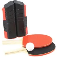 Alert Tischtennisnetz Tischtennis Set mit ausziehbarem Netz + Tischtennisschläger und Ball (4-St), ausziehbares, mobiles Netz