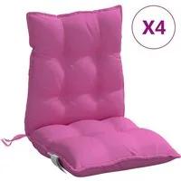 vidaXL Sitzauflage, Niedriglehner-Auflagen 4 Stk. Rosa Oxford-Gewebe