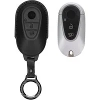 kwmobile Schlüsseltasche Hülle für Mercedes Benz 3-Tasten Smart Autoschlüssel (1-tlg), Premium Leder Autoschlüssel Schlüssel Tasche