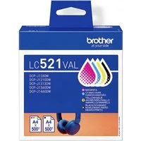 Brother Druckerpatrone LC521 Value Pack - 4er-Pack - Sc Original Kombi-Pack Tintenpatrone