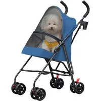 JEOBEST Hundebuggy Pets, Faltbarer Hundewagen, Katzenbuggy für kleine Hunde Katzen, Moskitonetz, Becherhalter