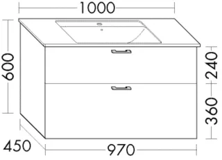 Burgbad Waschtischunterschrank zu Keramik-Waschtisch Sys30 PG1 Aqua 600x970x450 Weiß Matt, WXWP097F1 WXWP097F1719