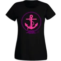 G-graphics T-Shirt Anker mit Segeltau Slim-fit Damen T-Shirt aus unserer Pink-Purple-Collection