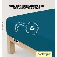 Schlafgut Spannbettlaken EASY JERSEY ELASTHAN Bettlaken, 170 g/m², 95% Baumwolle, 5% Elasthan, Jersey, Gummizug: rundum, (1 Stück), Spannbettlaken bis 30 cm Höhe, bügelfrei, pflegeleicht, perfekter Sitz