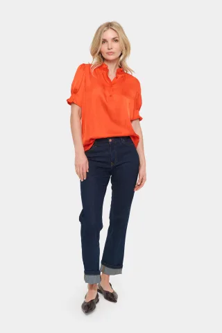 Langarm - Hemd Gerade Passform Poinciana orange