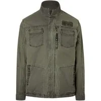 TIMEZONE Blouson Vintage Feldjacke mit Reißverschluss und für Herren Baumwolle Normal Fit Stehkragen unifarben wärmend