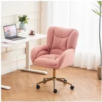 BlingBin Drehstuhl Höhenverstellbarer Relaxsessel (1 St), Ergonomisch, 360° drehbar, goldene Metallbeine, bequemer Samtbezug
