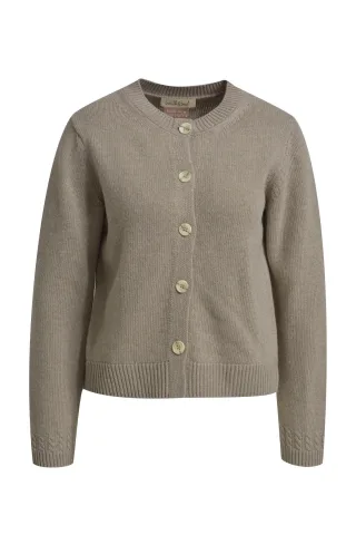 Smith&Soul - Round Neck Button Cardigan taupe - Gr. - M
