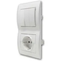 Kanlux LOGI Set "Tür2", 3-fach Schalter + Steckdose, weiß Unterputzschalter