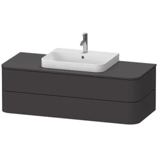 Duravit Happy D.2 Plus Konsolenwaschtischunterbau wandhängend Graphit Supermatt 1300x550x408 mm - HP HP496208080
