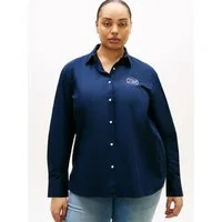 Tommy Hilfiger Curve Hemdbluse CRV COTTON EASY SHIRT in großen Größen, Baumwolle