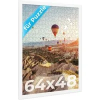 PHOTOLINI Bilderrahmen für Puzzle, Puzzlerahmen mit Acrylglas zum Aufhängen, für 1 Bilder (1 Einzelrahmen), 1000 Teile im Endformat 48x64 cm