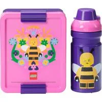 LEGO Lunch-Box Set Bee lila/pink, 2-teilig, mit Trinkflasche