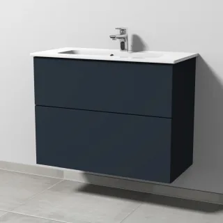 Sanipa 3way Waschtischunterbau zu Duravit ME by Starck Waschtisch mit 2 Auszügen, Marine-Matt SP7231R