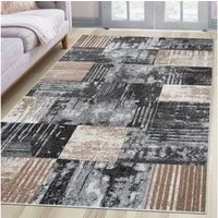 OTTO home Teppich Lunari, Vintage-Karo Design, rechteckig, Höhe: 9 mm, modern, weiche Haptik, Wohnzimmer, Esszimmer, Schlafzimmer