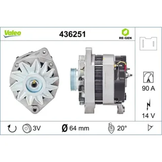 Valeo Generator  90A Renault 19 Clio Rapid 436251