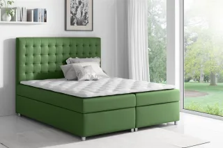 Boxspringbett Schlafzimmerbett CARIN Polyesterstoff Grün 160x200cm