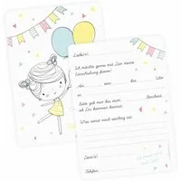 nikima Einladungskarten 10 Einladungskarten zur Einschulung Mädchen inkl. Umschlag