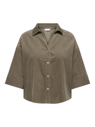 ONLY CARMAKOMA - CARNESSA 3/4 CORD SHIRT CC PNT Walnut - Gr. - 46