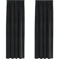 vidaXL Vorhang Vorhänge 2 stk. Schwarz 140 x 260 cm Samt (2 St), Samt