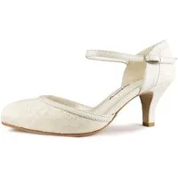 White Lady 800 offwhite-ivory - Brautschuhe aus Spitze und Leder Slingpumps