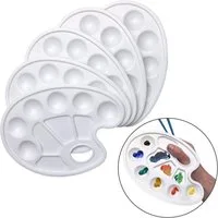 Artina Malpalette 5er Set Mischpaletten Farbmischpaletten mit Griffloch & 10 Farbmulden, Mal-Paletten für Acryl Wasserfarben & Öl Malerei 23,5cm x 17cm