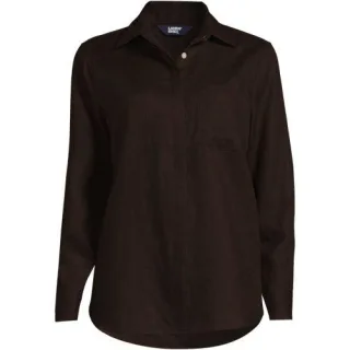 Premium Reinleinen-Bluse für Damen, Damen, size: regular, Grün, Leinen, by Lands' End